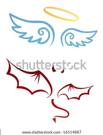 Конкурс " Бог и Дьявол ". - Страница 2 Stock-vector-angel-and-devil-attributes-16514887