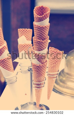 Vintage style ice cream cones
