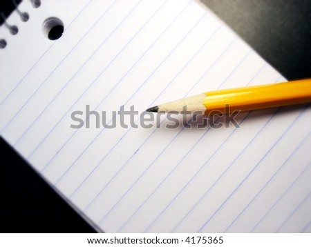 pencil and pad of paper horizontal
