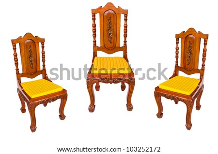 Wooden chair isolated on a white