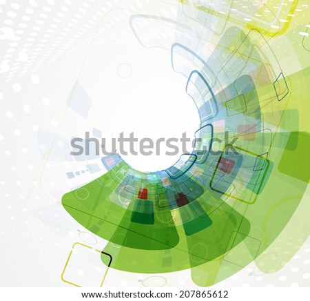 high tech eco green infinity computer technology concept background