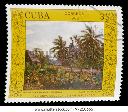CUBA - CIRCA 1988: A stamp printed in Cuba shows the \