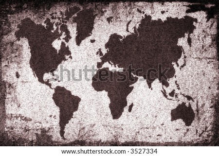Old Rusty World map. World map