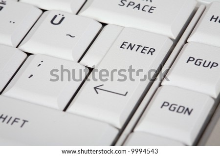 Enter Key close up. Computer technology concept
