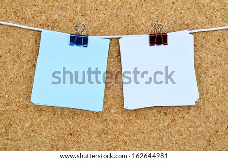 White Note Paper Isolate On Cork Background
