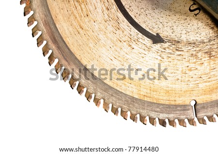 Part Of Circular saw blade Isolate On White Background