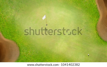 Aerial top view of Golf course