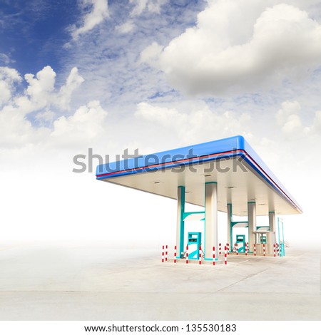 Gas Station and blue sky