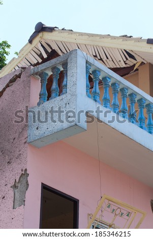 Home damaged by bombs