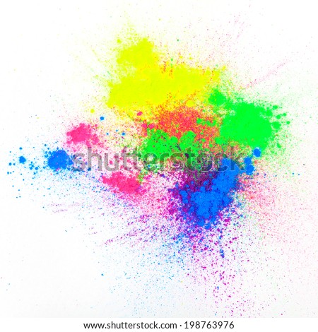 Color powder on white background