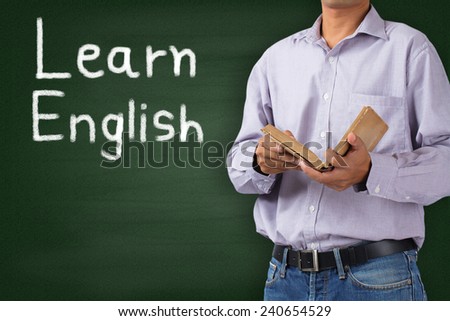 Teacher in classroom, education concept, Learn English