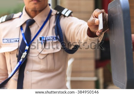Security guard with opening barrier gate