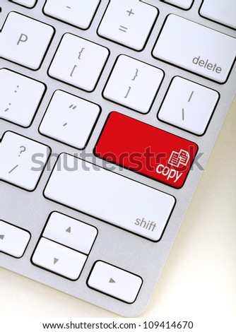 document icon in red computer key. Stock image available in high resolution. /copy concept key