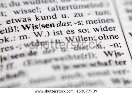 Knowledge - word and explanation in german language.../Wissen