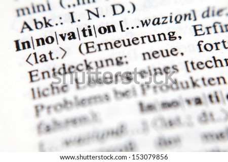 Innovation - word and explanation in german language.../Innovation