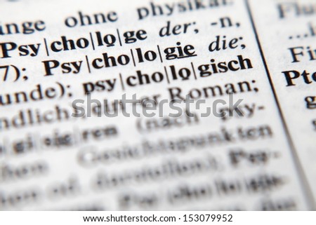 Psychology - word and explanation in german language.../Psychologie