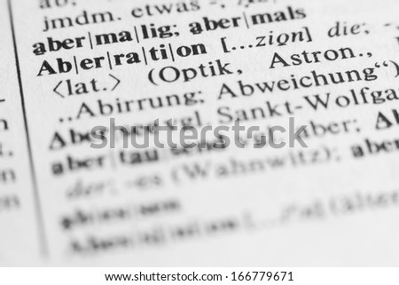 Aberration - text and explanation in German language/Aberration