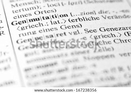 Gene mutation - text and explanation in German language/Genmutation
