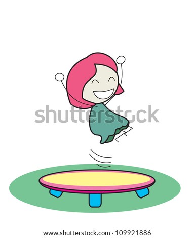 Child On Trampoline