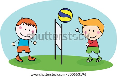 kids playing volley ball