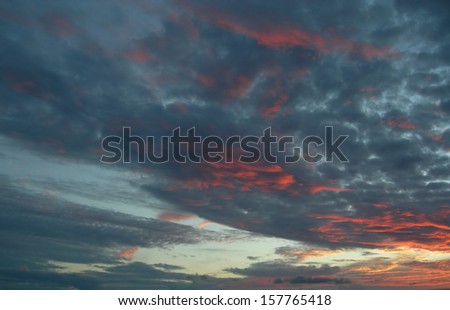 Sunset and sky over the Rio Negro in the Amazon River basin, Brazil, South America
