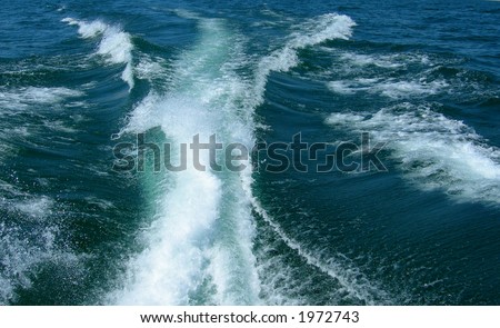 Water boat wake on Michigan lake