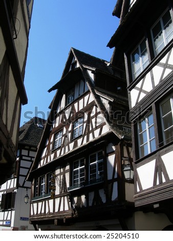 Historic homes in old center of Strasbourg, France