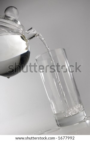 To pour water into glass
