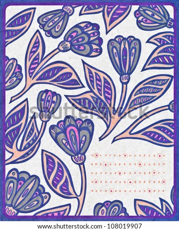 flower cardboard cover copybook notebook purple