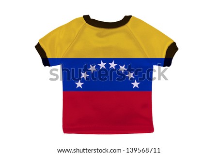 Small shirt with Venezuela flag isolated on white background