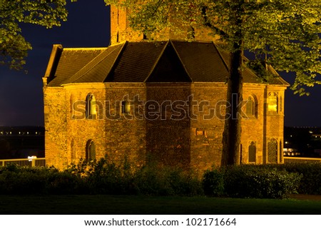 An old chapel at night in the old city of Nijmegen in the Netherlands. Aged over 2000 years, Nijmegen is the oldest city in the country.