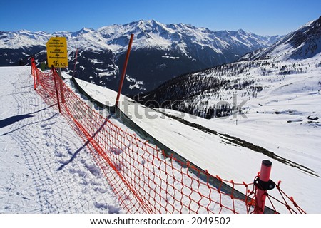 Safety net on the ski run