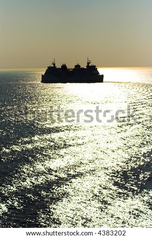 stock photo Morning ocean boat