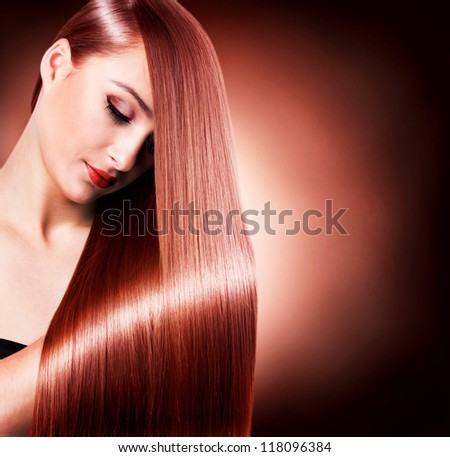 beautiful woman with healthy long hair