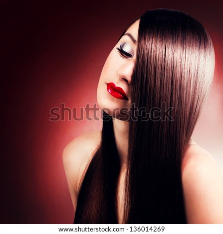portrait of beautiful girl with long hair