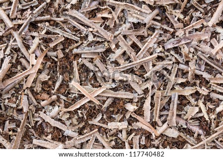 Wooden Sawdust And Wood Chips Texture Shavings Background Stock Image