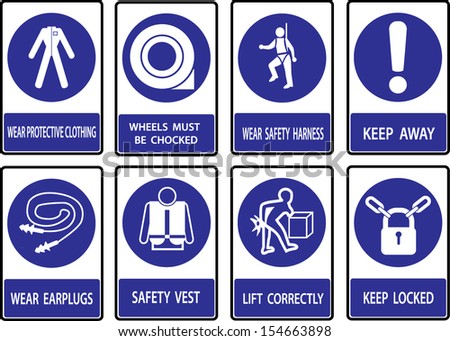 Mandatory  signs , Construction health and safety sign used in industrial applications.