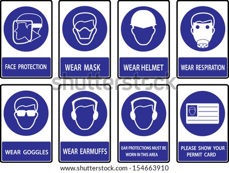 Mandatory  signs , Construction health and safety sign used in industrial applications.