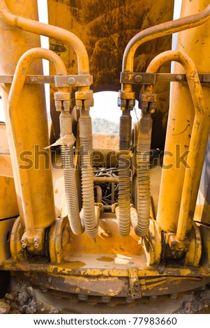 Hydraulic hoses on a old bulldozer