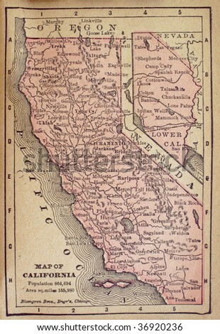 California, circa 1880. See the entire map collection: http://www.shutterstock.com/sets/22217-maps.html?rid=70583