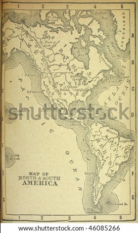 Western hemisphere, circa 1880. See the entire map collection: http://www.shutterstock.com/sets/22217-maps.html?rid=70583