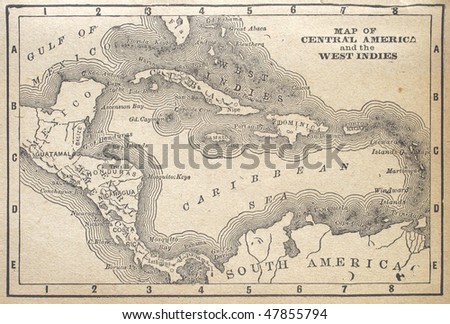 Caribbean or West Indies, circa 1880. See the entire map collection: http://www.shutterstock.com/sets/22217-maps.html?rid=70583