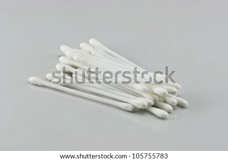 Cotton swab in the white background.