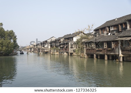Jiangnan water village scenery, Wuzhen of Zhejiang Province, China