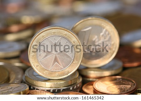 A one Euro coin from the EU member country Malta