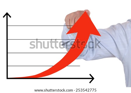 Businessman showing a successful rising up business concept analysis growth chart