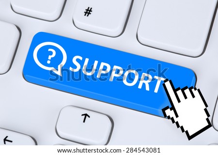 Support online help contact customer service telephone on the internet on computer keyboard