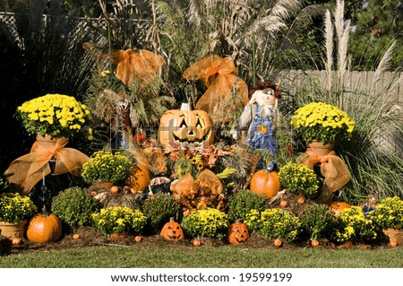 A display of garden and fall items.