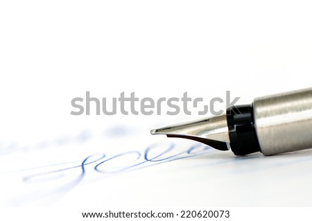 Closeup a Pen on notebook