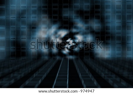 Abstract of the information highway sucking the human soul into the digital black hole